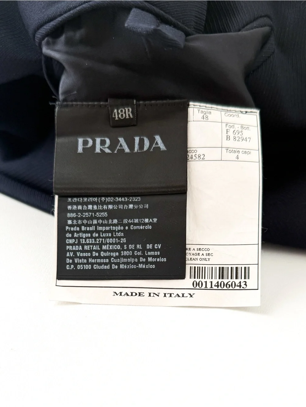 Prada Gabardine Navy Single-Breasted Sport Coat Me's Blazer Italian 38R
